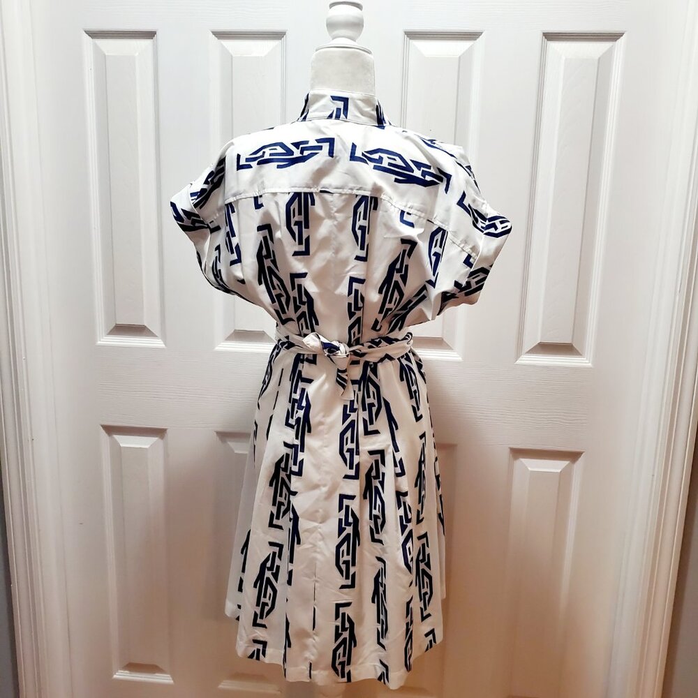 Finley Blue Cotton Shirt Dress Small Coastal Hamptons Preppy Luxury - Picture 4 of 14